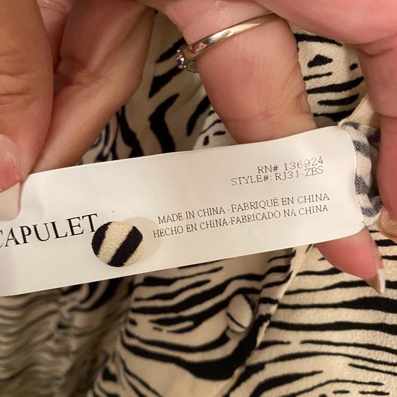 Capulet Riley Jumpsuit Zebra Sz M - Picture 5 of 9